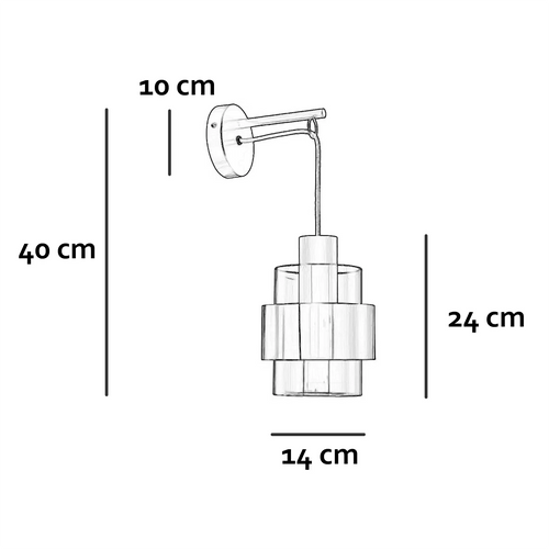 Freelight wandlamp Chiasso - 1 lichts - 22  x 40   cm - zwart
