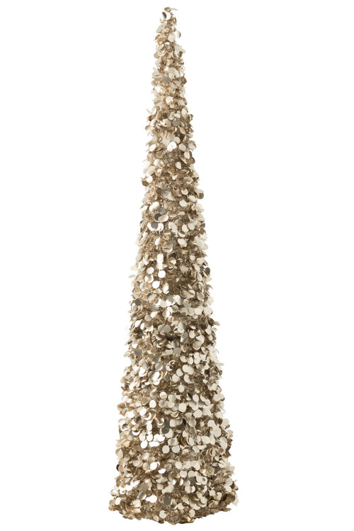 J-Line decoratie Boom Sprankelend - polystyreen - champagne - extra large