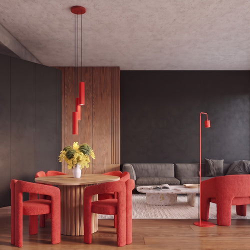 Sollux Lighting Vloerlamp RAYO 1 rood - 30x30x160cm