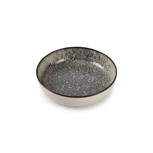 Ona - Diep bord 18,5xH5cm zwart Gravel - Set van 6