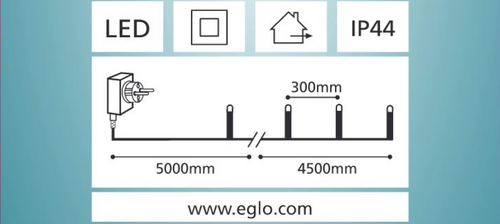 EGLO wandlamp buiten Partaj - led - 450 cm - zwart - vtwonen shop