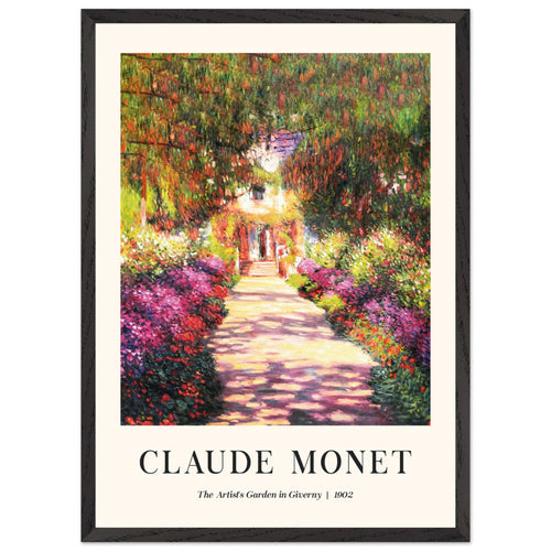 Artfulprints Poster met Lijst Claude Monet - The artist's garden in Giverny II   - 50x70 cm - Meerkleurig