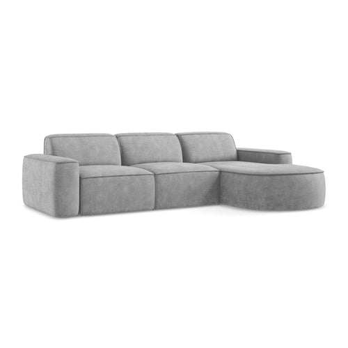 LaMiaSofa hoekbank rechts Melissa - chenille stof - lichtgrijs - 284x166x70