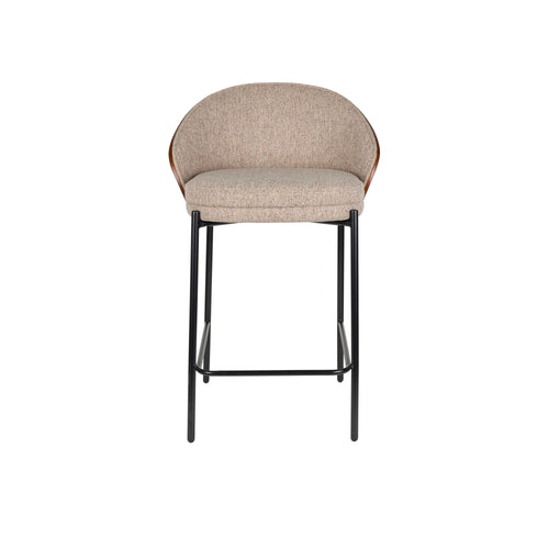 Dutchbone Rodin Counter/ Barkrukken met Rugleuning Beige - Set van 2 - vtwonen shop