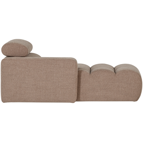WOOOD chaise longue element arm links Novi - Polyester - Taupe - 86x109x173 - vtwonen shop