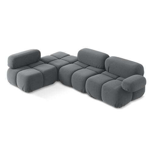 LaMiaSofa hoekbank links Sanremo - velours - staal - 285x190x70