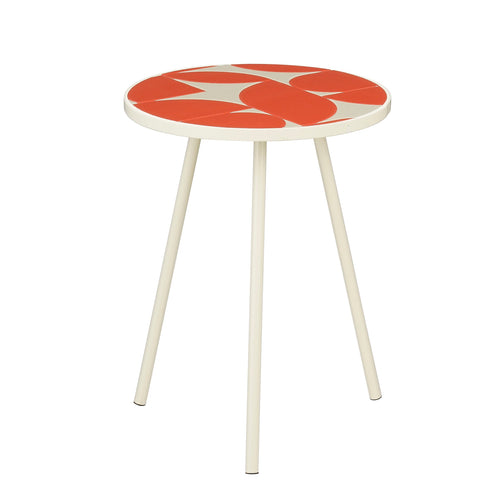 Mica Decorations Bologna Bijzettafel Buiten - H51 x Ø39 cm - Metaal - Rood - vtwonen shop