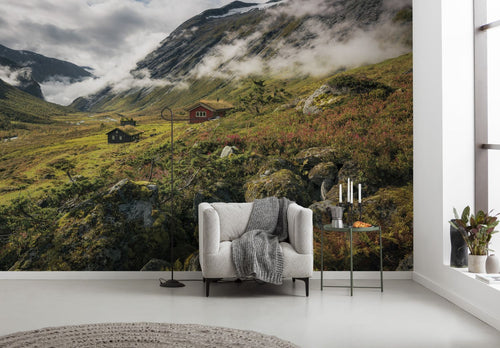 Sanders & Sanders fotobehang landschap groen en wit - 450 x 280 cm - 612659