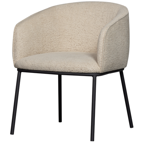 WOOOD eetkamerstoel Leon - Bouclé  - Naturel Melange - 77x61x63