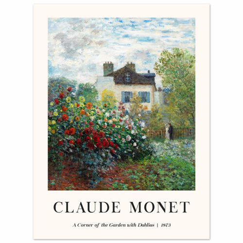 Artfulprints  Claude Monet - A corner of the garden with dahlias   poster 30x40 cm - vtwonen shop