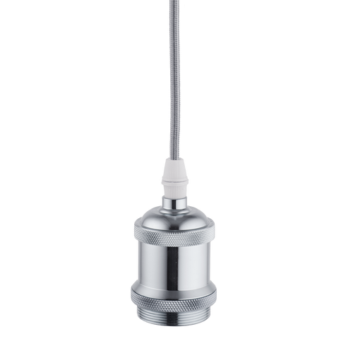 Lighto | Pendel Chroom E27 Fitting | Vintage | 1.5m Snoer | Met Plafondkap - vtwonen shop