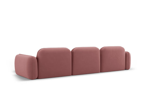 Cosmopolitan Design Modulaire hoekbank rechts Sydney 4-zits, flueel, zalm - 165x320x70cm