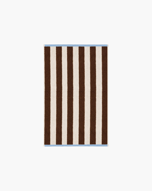 noo.ma Gobo Handdoek 25x29 cm - Cocoa Brown gestreept