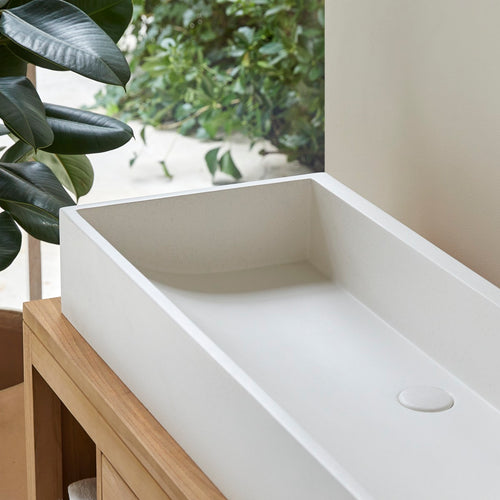 Tikamoon Waskom van terrazzo 90 cm - Wit