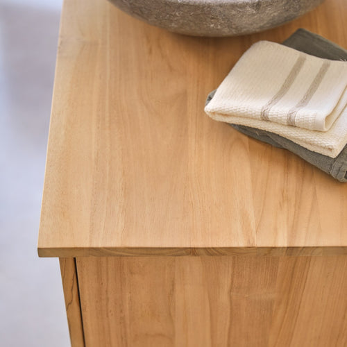 Tikamoon Massief teakhouten badmeubel 165 cm - Naturel - vtwonen shop