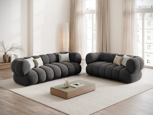 Cosmopolitan Design Bank Koge 3-zits, flueel grijs - 95x210x70cm