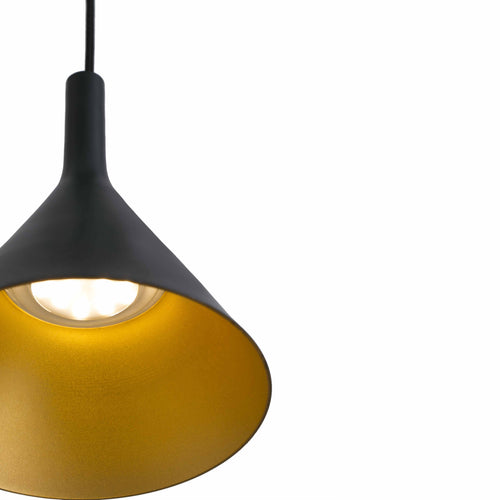 Faro Pam-P - LED Small Dome Ceiling Hanglamp Zwart, Goud