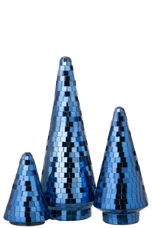 J-Line decoratie Boom Spiegel - glas - blauw - large - vtwonen shop