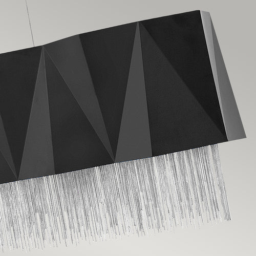 Elstead Zuma 6-lichts hanglamp, satijnzwart, zilver, E27