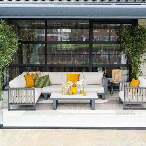 Garden Impressions loungeset Gabon hoek taupe - 4-delig