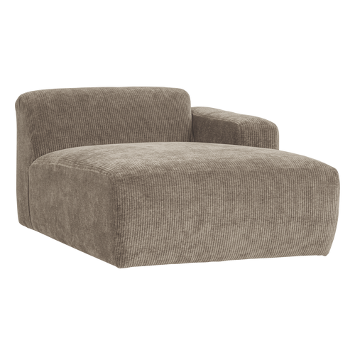 WOOOD chaise longue bank rechts Mojo Base - Rib - Donkerzand - 74x112x162
