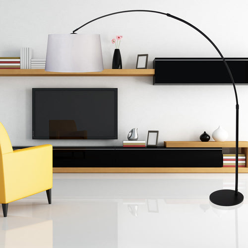 Steinhauer vloerlamp Sparkled - 1 lichts - 190x 230 cm - zwart wit