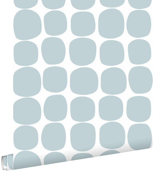 ESTAhome behang grafisch motief lichtblauw en wit - 53 cm x 10.05 m - 139088 - vtwonen shop