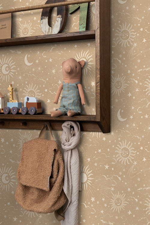 ESTAhome behang sterrenhemel beige - 50 x 900 cm - 132081