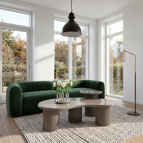 Furnhouse salontafel set Wave - Beige - Ø 50/130 cm
