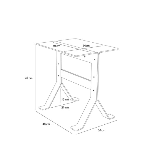 Hübsch bijzettafel Fold - ijzer - 40x30xh42cm
