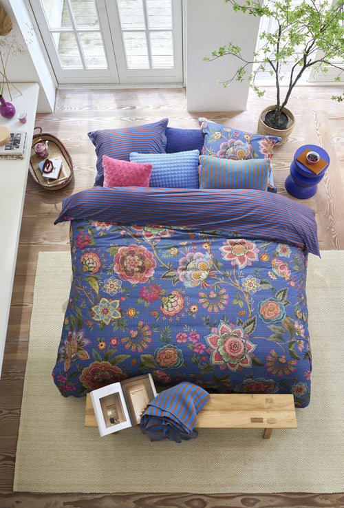 Pip Studio Dekbedovertrek Bombay Bold - 200 x 200/220 cm - Donkerblauw