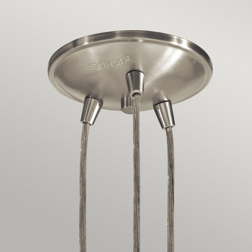 Elstead Brinley - Hanglamp 3-lichts geborsteld nikkel, E27