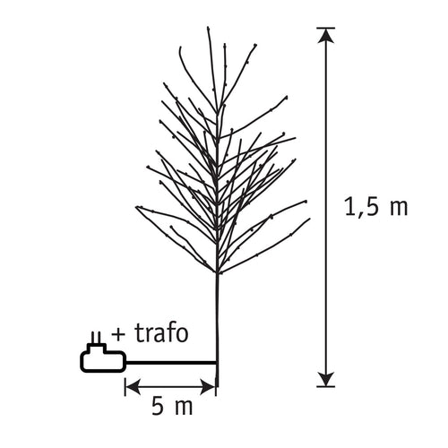Luca Lighting Boom met Warm Witte LED Verlichting - H150 x Ø15 cm - Zwart