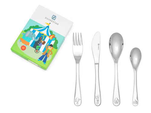 Zilverstad - Kindercouvert Circus - 4 delig - RVS - vtwonen shop