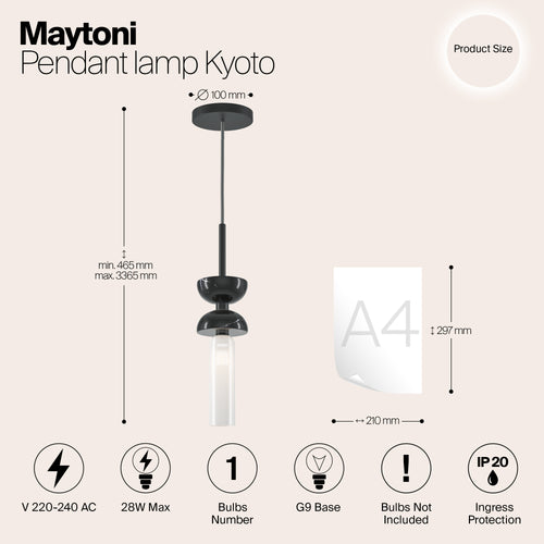 Maytoni - Hanglamp Kyoto - Zwart - Ø10 - vtwonen shop