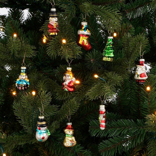 Mica Decorations Kerstballen Set van 20 Stuks - Kerstversiering voor de Kerstboom - Glazen Kerstornamenten met Klassieke Kerstfiguren - Kersthangers
