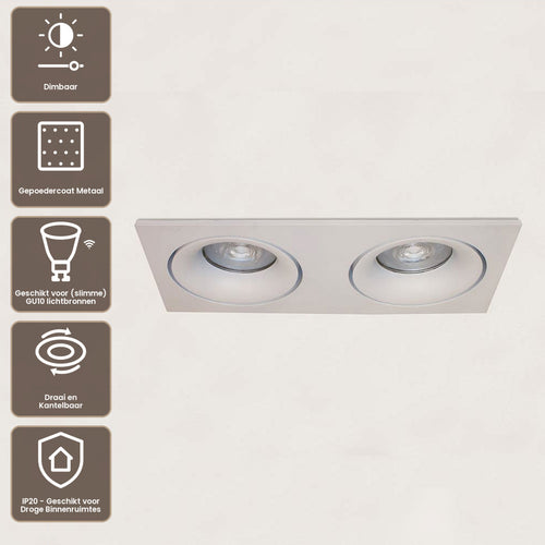 Artdelight Inbouwspot Alice 2L - Wit