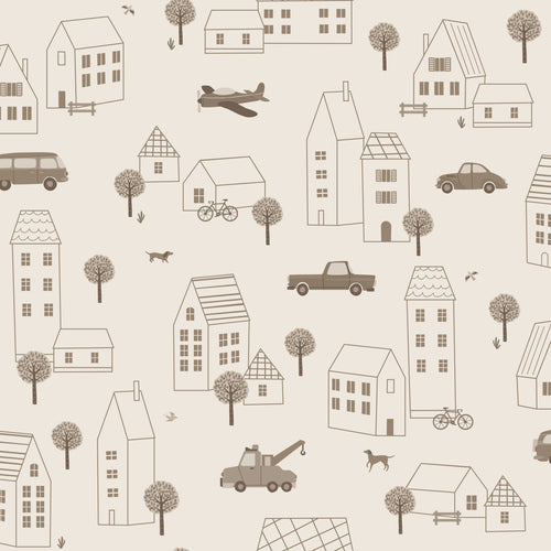 ESTAhome behang voertuigen beige bruin - 50 x 900 cm - 131824