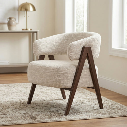 DÉJA Living Fauteuil Fly - Beige/Walnoot - 67x64x72cm