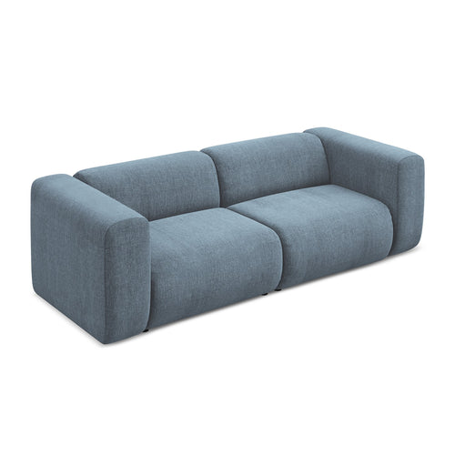 LaMiaSofa 3-zits bank Bari - chenille stof - jeans - 228x89x70