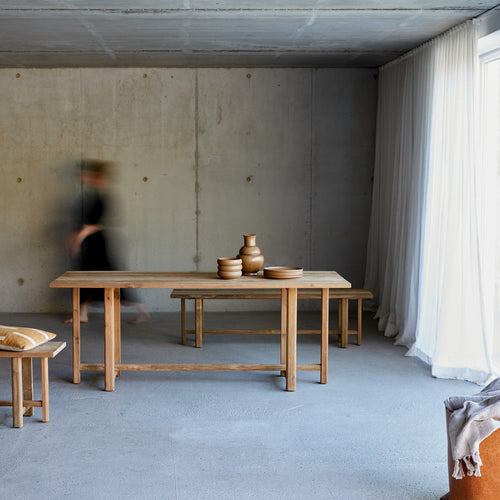 Tikamoon Eettafel van gerecycled massief teakhout voor 6/8 personen - Naturel - vtwonen shop