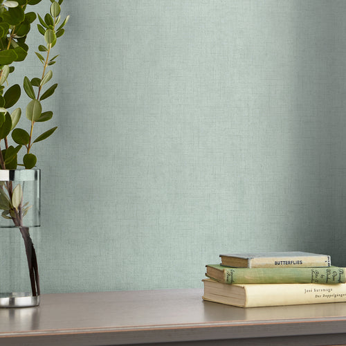 Laura Ashley Vliesbehang - Plain Duck Egg