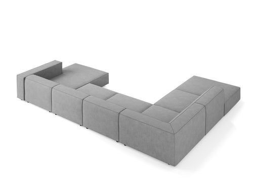 Cosmopolitan Design Panoramische hoekbank links Arendal 7-zits, chenille met ribbeleffect, donkergrijs - 262x364x70cm