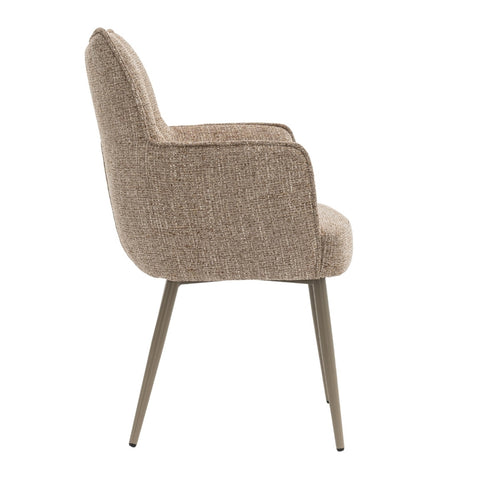 DÉJA Living Eetkamerstoel Zayn - Taupe/Taupe - Zithoogte 47cm - Set van 2 - vtwonen shop