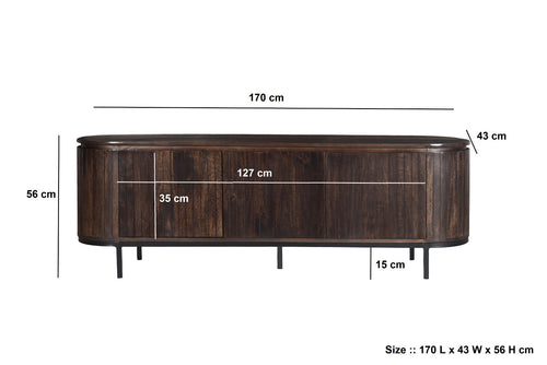 Livingfurn tv-meubel Noor Walnut - 170cm - mangohout