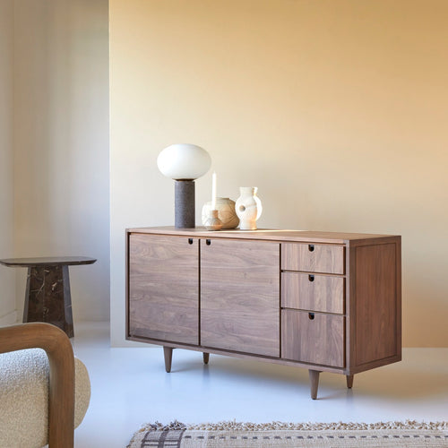 Tikamoon Massief notenhouten dressoir 145 cm - Bruin - vtwonen shop