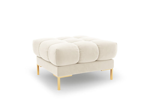 Cosmopolitan Design Poef Bali flueel, lichtbeige - 60x60x41cm