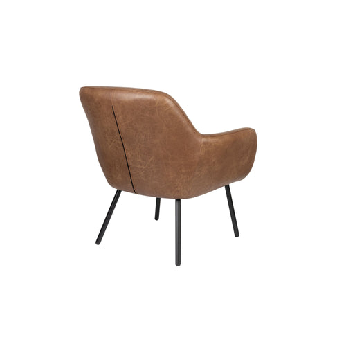 Housecraft Living Dude Loungestoel/ Fauteuil Vintage Kunstleer Bruin - vtwonen shop