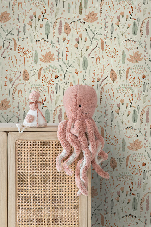 ESTAhome behang veldbloemen vergrijsd blauw - 50 x 900 cm - 131164 - vtwonen shop