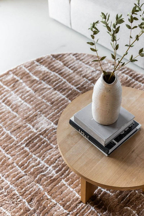 Interieur05 vloerkleed Rectangle Edge - bruin/wit - 200 x 290 cm